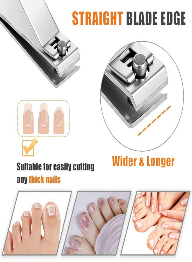 AVERZELLA 5-Pack Large Toenail Clippers Straight Edge, 3.15 inch Long Handled Non-Slip Toenail Clippers for Seniors Adults, Stainless Steel Big Toe Nail Clippers Bulk Set for Men Women (Silver) - Image 4